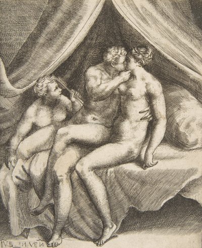 Venus ja Mars, teoksesta The Loves of the Gods, 1531-60. tekijältä Giulio Bonasone