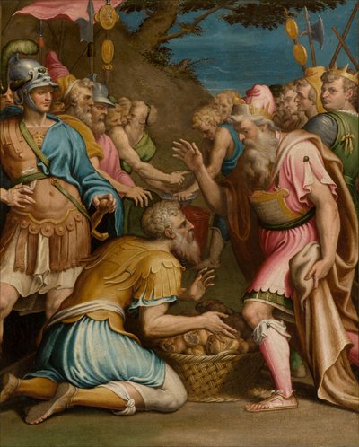 SS-sakramentin kappeli, toinen väli eteläpuolella, Giulio Campi, Melkisedekin uhri 1569 tekijältä Giulio Campi