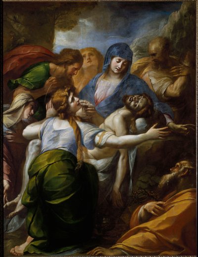 Pieta. Valitus Kristuksen kuolemasta. (Maalaus tekijältä Giulio Cesare Procaccini