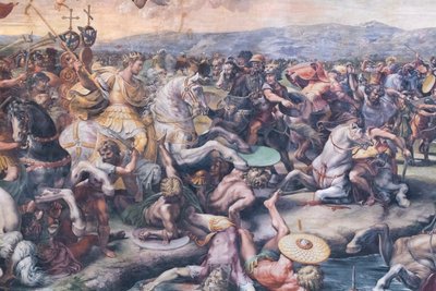 Taistelu Milvian-sillalla, yksityiskohta (fresko) tekijältä Giulio Romano