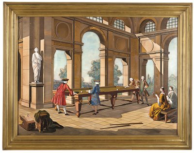 Keisarillinen laatta Biljardinpelaajat, n.1752-55 (pietra dura). tekijältä Giuseppe (after) Zocchi