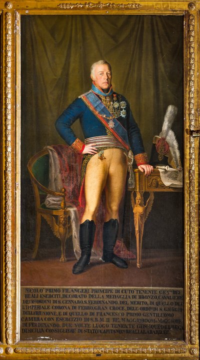 Valtakunnan kenraaliluutnantin Niccolo Filangerin muotokuva (öljy kankaalle) tekijältä Giuseppe (school of) Patania