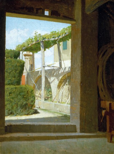 Diego Martellin kellarista, noin 1866 (öljy kartongille). tekijältä Giuseppe Abbati