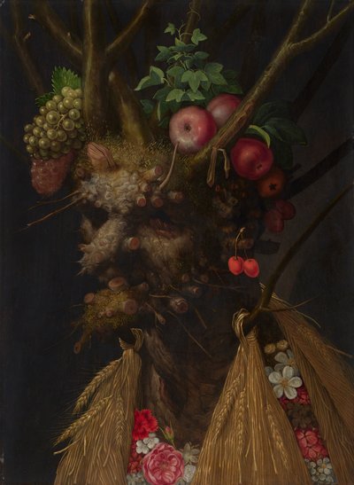 Neljä vuodenaikaa yhdessä päässä, noin 1590 (öljy paneelille). tekijältä Giuseppe Arcimboldo