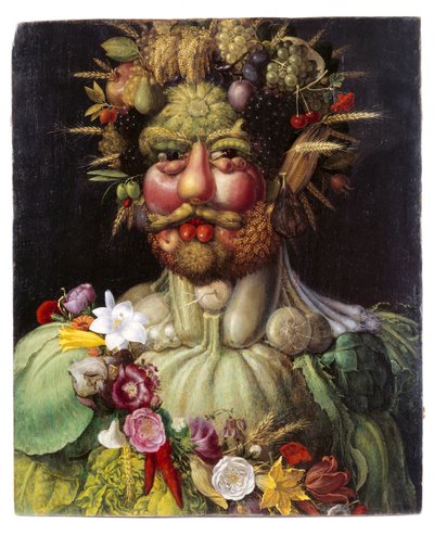 Vertumnus-merkki QS:Lsv, ”Muotokuva, allegoria” tekijältä Giuseppe Arcimboldo