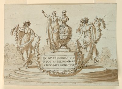 Hautamonumentti runoilija Pietro Giordanille tekijältä Giuseppe Barberi
