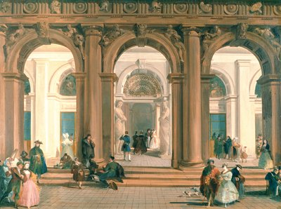 Sisäänkäynti Biblioteca Marcianaan, Piazzettaan, Venetsiaan tekijältä Giuseppe Bernardino Bison