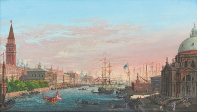 Näkymä Grand Canalille, Venetsiaan, Palazzo Ducalen ja Saluten kanssa tekijältä Giuseppe Borsato