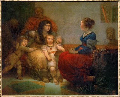 Cornelie, mere des Gracques - Cornelia, Gracchien äiti poikiensa Tiberiuksen ja Gaiuksen sekä tyttärensä Sempronian kanssa ... tekijältä Giuseppe Cades