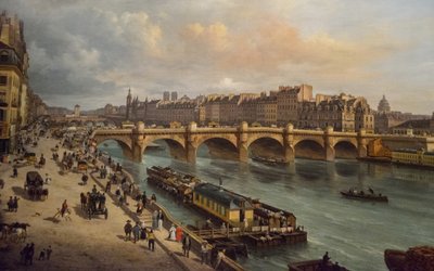 Pont-Neuf ja Cité Paris 1832, 1832. tekijältä Giuseppe Canella the Elder