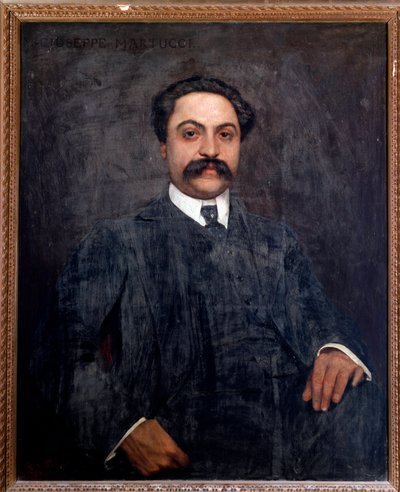 Giuseppe Martuccin (1856-1909) muotokuva italialainen säveltäjä, kapellimestari, pianisti ja opettaja Giuseppe de Sanctisin (1858-1924) maalaus 1904 Bologna, kansalaismusiikkimuseo tekijältä Giuseppe De Sanctis