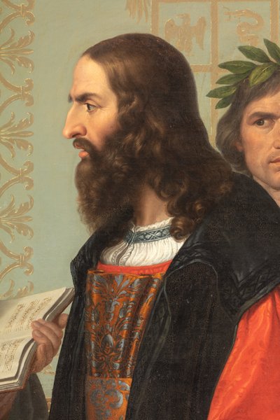Ludovico il Moron hovi, yksityiskohta Leonardo Da Vincin kanssa tekijältä Giuseppe Diotti