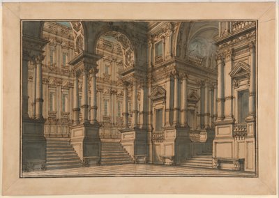 Lavastus: Palace Interior tekijältä Giuseppe Galli Bibiena