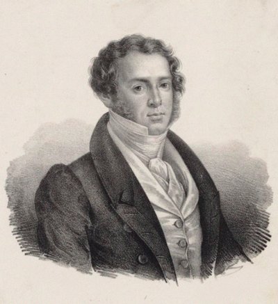 Muotokuva säveltäjä Saverio Mercadantesta 1795-1870. tekijältä Giuseppe Gozzini