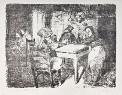Pöydässä, n. 1907 (litho) tekijältä Giuseppe Graziosi