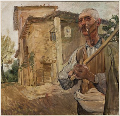 Mies piipulla (öljy kankaalle) tekijältä Giuseppe Graziosi