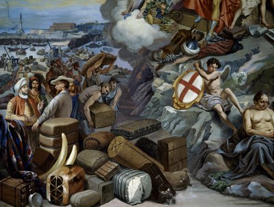 Ligurian kauppa, maalaus Giuseppe Isola (1808-1893), Italia tekijältä Giuseppe Isola