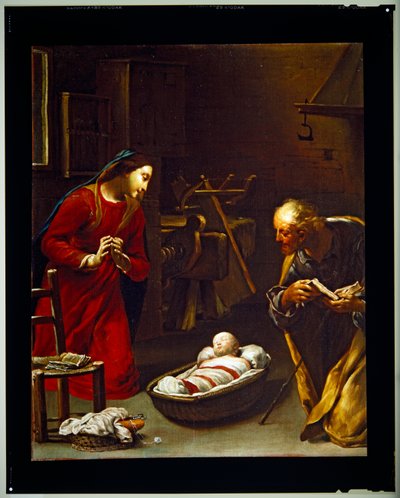 Pyhä perhe (maalaus) tekijältä Giuseppe Maria (1665-1747) Crespi