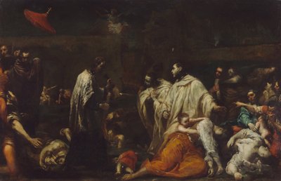 Bernard Tolomei ja rutto Sienassa tekijältä Giuseppe Maria Crespi