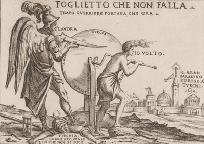 Turkkilaisten omaisuuksiin liittyvä allegoria, n. 1692. tekijältä Giuseppe Maria Mitelli
