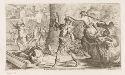 Geest van Creüsa verhitt aan Aeneas Aeneasta puhuttelee onton kuva ja varjo (otsikko esineessä) Omzwervingen van Aeneas (sarjan nimi) Caraccin L