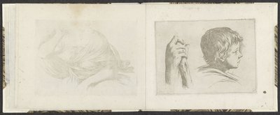Mà amb un pal de fusta i cap de nen Exemples de dibuix (títol de la sèrie) Intaglio de Mitelli (títol de la sèrie) acabat tekijältä Giuseppe Maria Mitelli