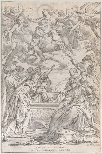 Levy 3: Neitsyt taivaaseenastuminen, 1678. tekijältä Giuseppe Maria Mitelli