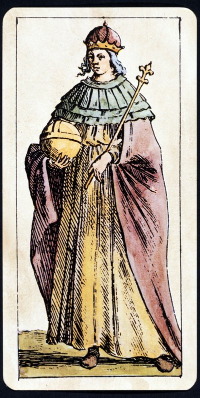 Papesse Jeanne on kuvattu C.M.Mitellin Tarot-käsikirjoituksen pelissä tekijältä Giuseppe Maria Mitelli