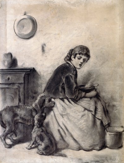 Mulher com cães finnish tekijältä Giuseppe Mazza