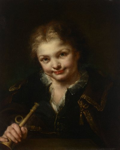 Poika, jolla on trumpetti tekijältä Giuseppe Nogari