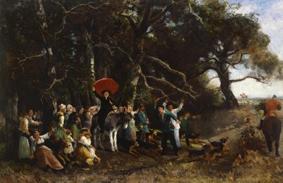 Keskeytetty saarna, Giuseppe Palizzi (1812-1888), öljy kankaalle tekijältä Giuseppe Palizzi
