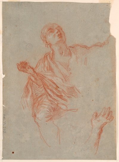 Piirustus, Surijoiden käsien, käsivarsien ja verhojen tutkiminen, 1700-luvun loppupuoli. tekijältä Giuseppe Passeri