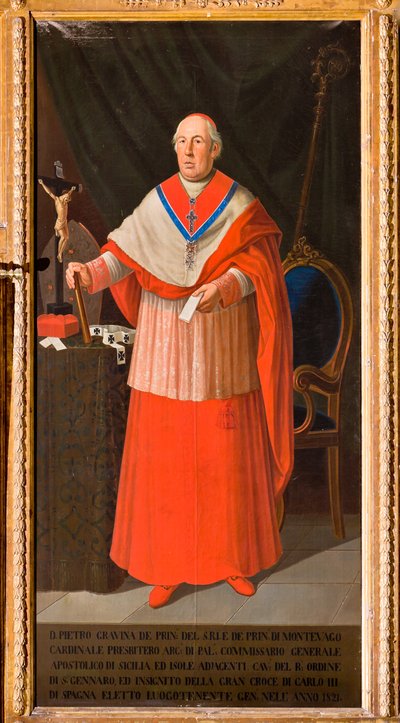 Kardinaali Pietro Gravinan muotokuva, n. 1825 (öljy kankaalle) tekijältä Giuseppe Patania
