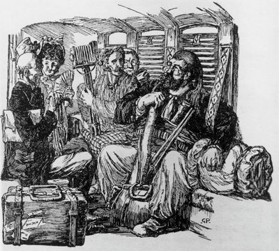 Tartarin vaunuissa Tartarinille Alpeilla, kirjoittanut Alphonse Daudet, Milano tekijältä Giuseppe Porcheddu