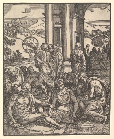 Etukappale Francesco Marcolini da Forlin kohtalolle nimeltä Giardino di Pensieri, 1540. tekijältä Giuseppe Porta