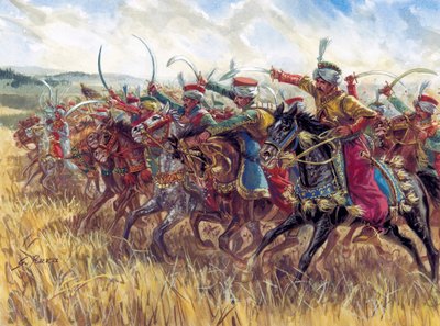 First Empire: I:n mamlukien hyökkäys - Ensimmäinen imperiumi: Napoleon I:n mamlukien ratsuväen hyökkäys - Kuvitus: Giuseppe Rava tekijältä Giuseppe Rava