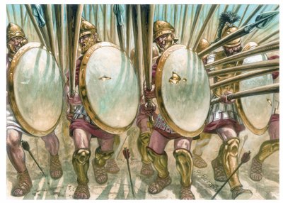Makedonian kuningaskunta: makedonialaisten falangistien lataus - The charge of macedonian Phalangite - Kuvitus: Giuseppe Rava tekijältä Giuseppe Rava