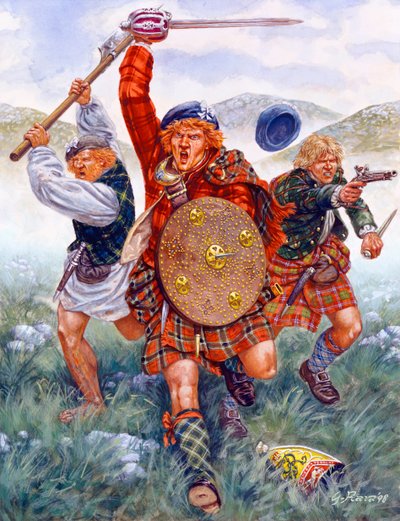 Viimeinen jakobiittikapina: Highlanderien hyökkäys Cullodenin taistelussa vuonna 1746. tekijältä Giuseppe Rava