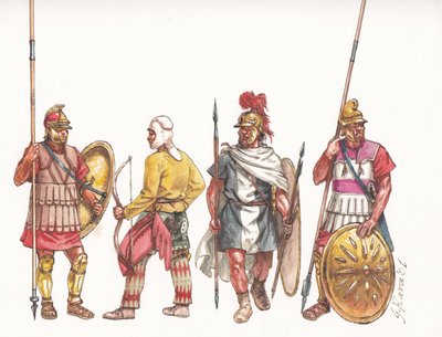 Makedonian armeijan phalangitis pikeman jousimies ja Persian palkkasoturi tekijältä Giuseppe Rava
