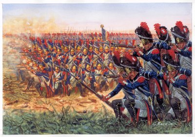Napoleon I:n (1769-1821) keisarillinen kaarti Waterloon taistelussa. tekijältä Giuseppe Rava