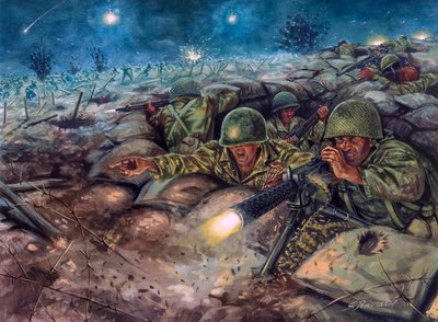 Dien Bien Phun taistelu, jossa Ranskan armeija ja Vietminhin armeija olivat vastakkain. tekijältä Giuseppe Rava