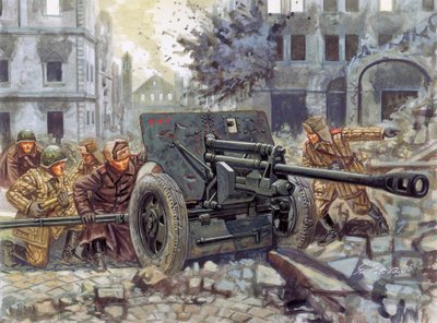 Toinen maailmansota: WWII: venäläinen panssarintorjuntatykki - Kuvitus: Giuseppe Rava. tekijältä Giuseppe Rava