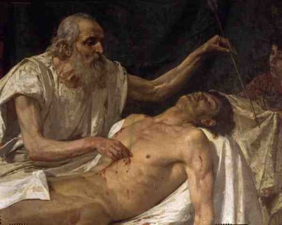 St. Sebastian (öljy kankaalle) (yksityiskohta) (katso 135238) tekijältä Giuseppe Sciuti