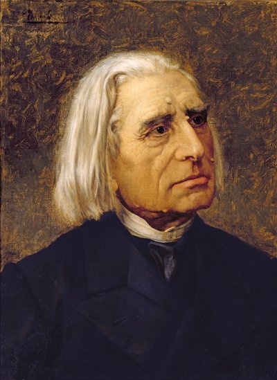 Franz Lisztin (1811-86) muotokuva (öljy kankaalle) tekijältä Giuseppe Tivoli