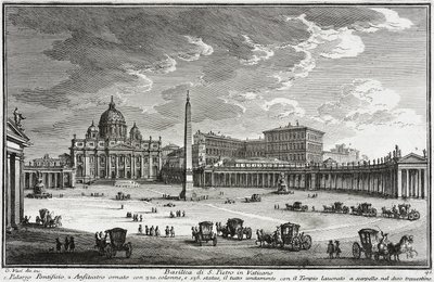 Pyhän Pietarin basilika, Vatikaani, noin 1753 tekijältä Giuseppe Vasi