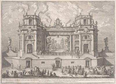 The Seconda Macchina for the Chinea 1761: Upea teatteri, 1761. tekijältä Giuseppe Vasi