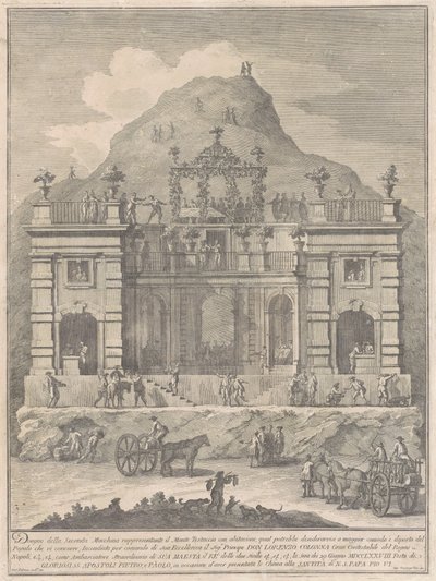 La Seconda Macchina per a la Chinea de 1778: una vivenda prop del Monte Testaccio finlandès tekijältä Giuseppe Vasi, after Giuseppe Palazzi
