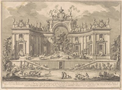 Chinean Prima Macchina vuodelta 1766: Orpheuksen palatsi tekijältä Giuseppe Vasi, after Giuseppe Palazzi, after Paolo Posi