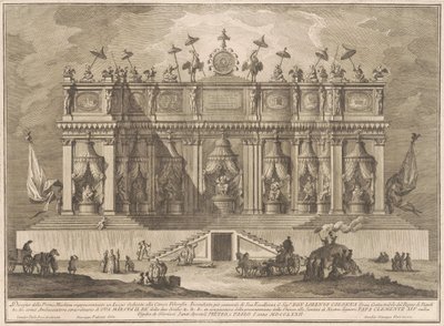 Prima Macchina Kiinalle 1772: Kiinalaiselle filosofialle omistettu rakennus tekijältä Giuseppe Vasi, after Giuseppe Palazzi, after Paolo Posi