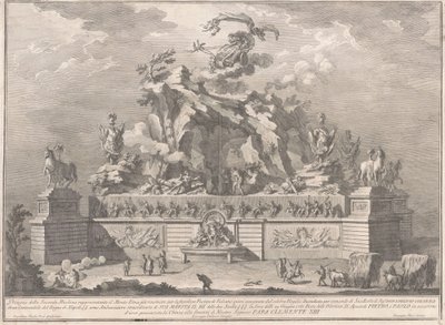 Chinean Seconda Macchina vuodelta 1767: Etna ja Vulcanin takomo tekijältä Giuseppe Vasi, after Giuseppe Palazzi, after Paolo Posi